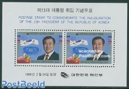 Korea, South 1988 President Roh Tae Woo S/s, Mint NH, History - Flags - Politicians - Corea Del Sur