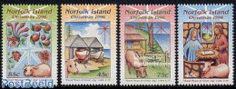 Norfolk Island 1996 Christmas 4v, Mint NH, Nature - Religion - Cattle - Christmas - Christmas