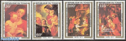 Chad 1977 Christmas, Rubens Paintings 4v, Mint NH, Religion - Christmas - Art - Paintings - Rubens - Other & Unclassified