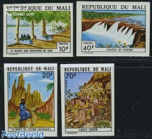 Mali 1974 Views 4v Imperforated, Mint NH, Nature - Transport - Various - Water, Dams & Falls - Ships And Boats - Tourism - Boten