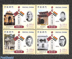 Macao 2011 Xinhai Revolution 4v, Joint Issue Hong Kong & China P.R., Mint NH, History - Various - History - Stamps On .. - Ongebruikt