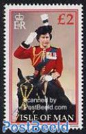 Isle Of Man 1990 Definitive 1v, Mint NH, History - Nature - Kings & Queens (Royalty) - Horses - Familles Royales