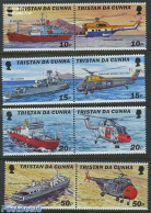 Tristan Da Cunha 2000 Ships & Helicopters 4x2v, Mint NH, Transport - Helicopters - Ships And Boats - Elicotteri