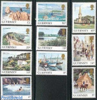 Guernsey 1984 Definitives 10v, Mint NH, Nature - Religion - Transport - Horses - Churches, Temples, Mosques, Synagogue.. - Churches & Cathedrals