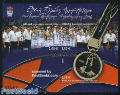 Greece 2006 Basketball Silver Medal S/s, Mint NH, Sport - Basketball - Sport (other And Mixed) - Ungebraucht