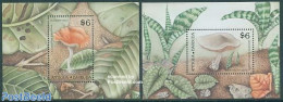 Antigua & Barbuda 1989 Mushrooms 2 S/s, Mint NH, Nature - Antigua Et Barbuda (1981-...)