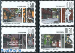 Denmark 2009 Open Air Museum, Den Gamle By 4v, Mint NH, Various - Mills (Wind & Water) - Art - Architecture - Museums - Unused Stamps