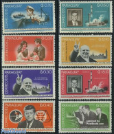 Paraguay 1965 Kennedy/Churchill 8v, Mint NH, History - Transport - American Presidents - Churchill - Ships And Boats -.. - Sir Winston Churchill