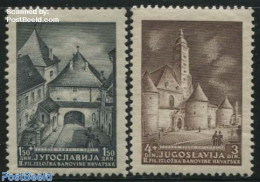 Yugoslavia 1941 Slavonski Brod Phil. Exposition 2v, Mint NH, Religion - Churches, Temples, Mosques, Synagogues - Art -.. - Neufs