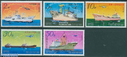 Korea, North 1978 Ships 5v, Mint NH, Transport - Various - Helicopters - Aircraft & Aviation - Ships And Boats - Maps - Hélicoptères