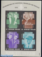 Togo 1971 Death Of De Gaulle S/s, Mint NH, History - Religion - American Presidents - Germans - Politicians - Religion - Togo (1960-...)