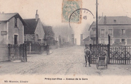 C5-60) PRECY SUR OISE - AVENUE DE LA GARE - ANIMEE - PASSAGE A NIVEAU - ENFANTS AVEC CARRIOLE  - Précy-sur-Oise