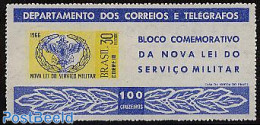 Brazil 1966 New Military Order S/s, Mint NH, History - Coat Of Arms - Ongebruikt