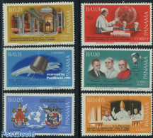 Panama 1966 Popes Visit To UNO New York 6v, Mint NH, History - Religion - Transport - United Nations - Pope - Religion.. - Popes