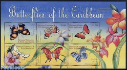 Grenada Grenadines 2000 Butterflies 6v M/s, Mint NH, Nature - Butterflies - Flowers & Plants - Grenade (1974-...)