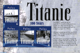 Palau 2012 Titanic 4v M/s, Mint NH, Transport - Various - Ships And Boats - Titanic - Maps - Boten