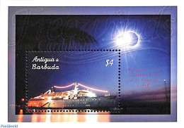 Antigua & Barbuda 2001 Solar Eclipse S/s, Mint NH, Science - Transport - Astronomy - Ships And Boats - Astrologie