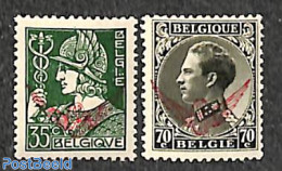 Belgium 1935 On Service Overprints 2v, Mint NH, Transport - Railways - Andere & Zonder Classificatie