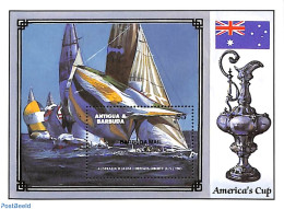 Barbuda 1987 Americas Cup S/s, Mint NH, Sport - Transport - Sailing - Ships And Boats - Vela