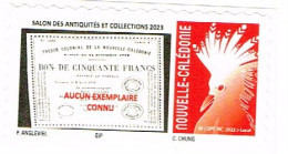 NOUVELLE CALEDONIE CALEDONIA Timbre Personnalise  A Moi Prive F. Angleviel Salon Antiquites Billet Banque De 2023 50 Ex. - Unused Stamps