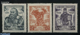 Yugoslavia 1951 Medieval Authors 3v, Mint NH, Art - Authors - Neufs