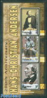 Tuvalu 2005 H.C. Andersen 3v M/s, Mint NH, Art - Authors - Fairytales - Sculpture - Schrijvers