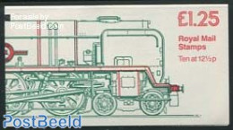 Great Britain 1983 Def. Booklet, SR/BR Clan Line, Selvedge At Left, Mint NH, Transport - Stamp Booklets - Railways - Nuovi