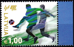 LATVIA 2021-09 SPORT: Soccer. Latvian Football Federation - 100, MNH - Nuevos