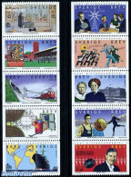 Sweden 1998 20th Century 10v, Mint NH, Nature - Performance Art - Sport - Transport - Water, Dams & Falls - Dance & Ba.. - Ongebruikt