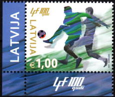 LATVIA 2021-09 SPORT: Soccer. Latvian Football Federation - 100. CORNER, MNH - Nuovi