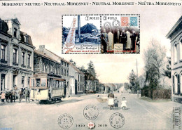 Belgium 2019 Neutral Moresnet 2v M/s, Mint NH, Science - Transport - Various - Mining - Stamps On Stamps - Trams - Maps - Nuovi