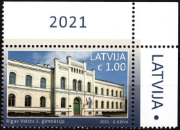LATVIA 2021-15 Architecture Education: Riga State 1st Gymnasium. CORNER, MNH - Andere & Zonder Classificatie