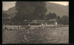 AK Weggis, Strandbad Mit Badgästen  - Weggis