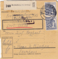 Paketkarte 1948: Breitenberg Nach Haar, Wertkarte - Cartas & Documentos