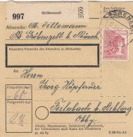 Paketkarte 1947: Gröbenzell Nach Feilnbach - Lettres & Documents