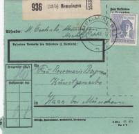 Paketkarte 1948: Memmingen Nach Haar, Kunstgewerbe, Bes. Formular - Covers & Documents