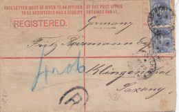 Australia 1893: Registerd Letter To Germany/Klingenthal - Autres & Non Classés
