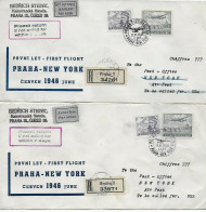 4x Luftpost Einschreiben 1956 Nach New York - Other & Unclassified