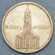 3 Reich • 5 Mark 1934 F • Garnisonskirche Potsdam • Mit Datum With Date • Germany / Deutsches 3eme Reich • [24-656] - 5 Reichsmark