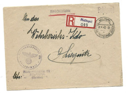 Dienstpost Ukraine Einschreiben Melitopol Feldkommandantur 1943 Feldpost - Feldpost 2e Wereldoorlog