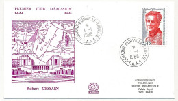 TAAF - Enveloppe FDC - 3,40 Robert Gessain - Dumont D'Urville T. Adélie - 1-1-1988 - FDC