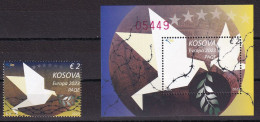 KOSOVO 2023,EUROPA CEPT,PEACE,BIRDS,1V+BLOCK - 2023