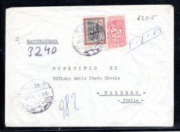 1963 , 20 Pi. On Registered Cover  " DJEDDA " To Italy , Commercial Use  #161 - Arabie Saoudite