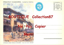 ANDORRE -- > Casa Joan Antoni Encamp < Andorra -- Targeta Postal Illustrator - Illustrateur - Anes Chevaux - Andorre