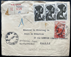 SP ENVELOPPE RECOMMANDEE / OUBANGUI CHARI CENTRAFRIQUE / AEF / POUR PARIS - Storia Postale