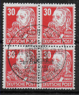 SBZ: MiNr. 335 Gestempelt 1953, Viererblock - Used