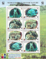 Kyrgyzstan 2001 WWF 40 Ann Karsak Fox Overprinted Holographic Sheetlet MNH - Nuovi