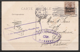 CP Berger Et Troupeau Affr. N°OC1 Flam. BRUXELLES 1/26.I.1916 Pour GILLY - Cachets Censure Militaire Allemande "Brüssel" - OC1/25 Gobierno General