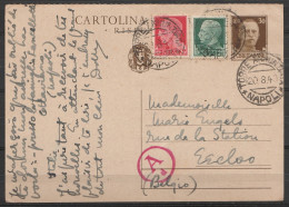 Italie - EP Cartolina Postale 30c + 1L45 Càpt "TORRE ANNUNZIATO /20.8.1940/ NAPOLI" Pour EECLOO - Cachet Censure (voir T - Stamped Stationery