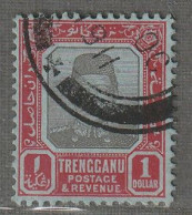 TRENGGANU - N°9 Obl  (1910-11) 1$ Carmin Et Gris - Trengganu